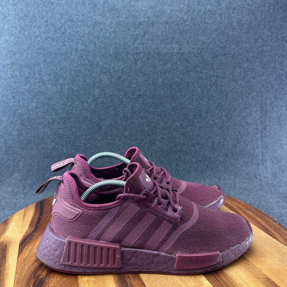 Adidas NMD R1 Maroon Burgundy Boost Womens 7.5 Shoes Running Gym Sneakers GX8384